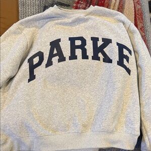 Parke Heather Gray Sweatshirt with Navy Accents